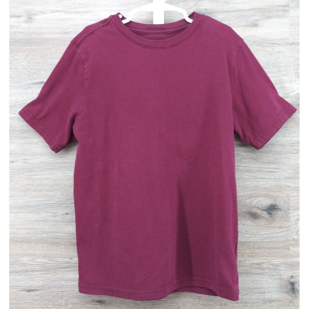 Wonder Nation Shirt Boys Size L 10-12 Red Burgundy Short Sleeve T-Shirt